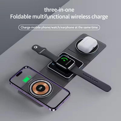 Multiple Devices Travel Magnetic 3 in 1 Foldable Charger for Phone